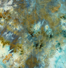 Seahorse on Turquoise and Bronze 23"x23"