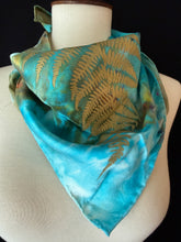 Fern on Turquoise and Bronze 23"x23"