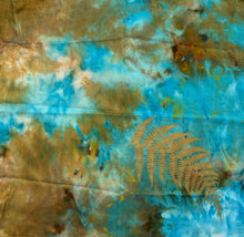 Fern on Turquoise and Bronze 23"x23"
