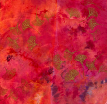 Gingko on Bright Orange Red 23"x23"
