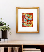 Multicolored Sprig on Red