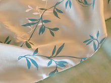 Soft Aqua Velvet with Cream and Aqua Vine